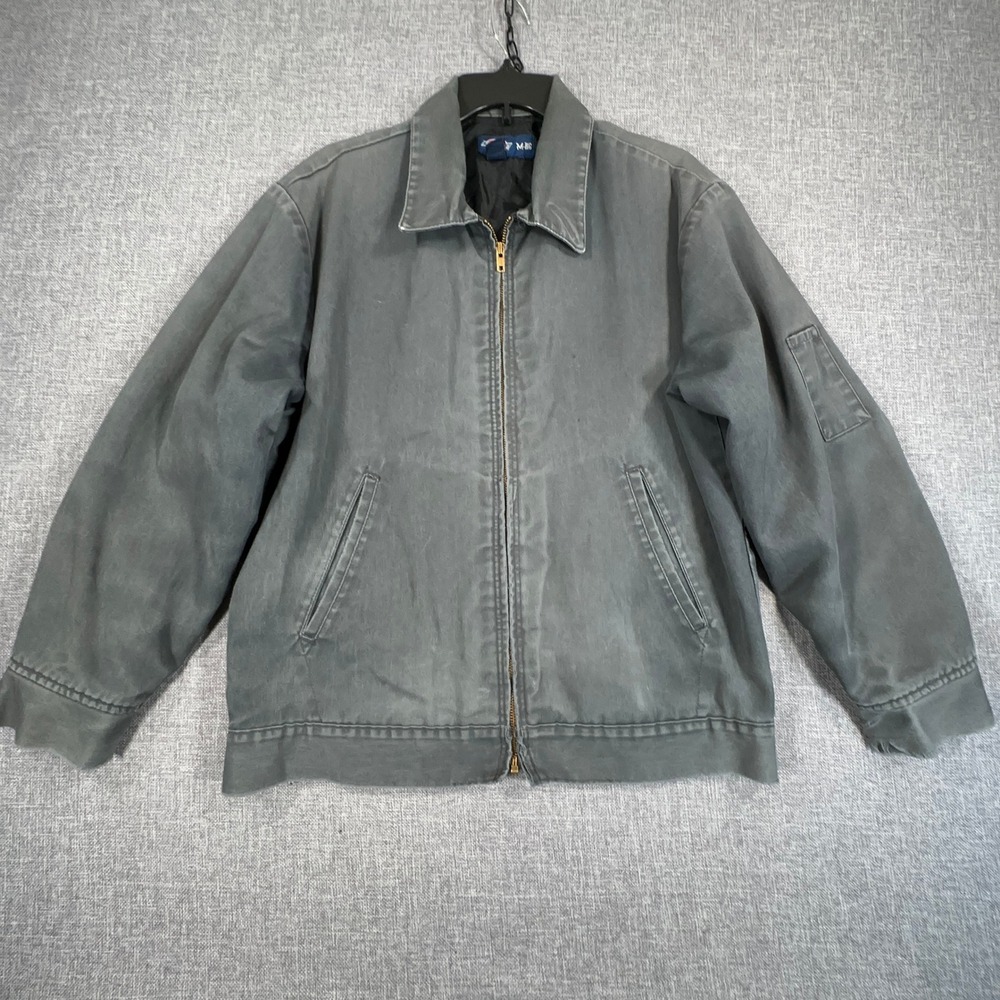 Vintage Dickies Eisenhower Jacket Mens M Gray Quilt Lined Distressed THRASHED